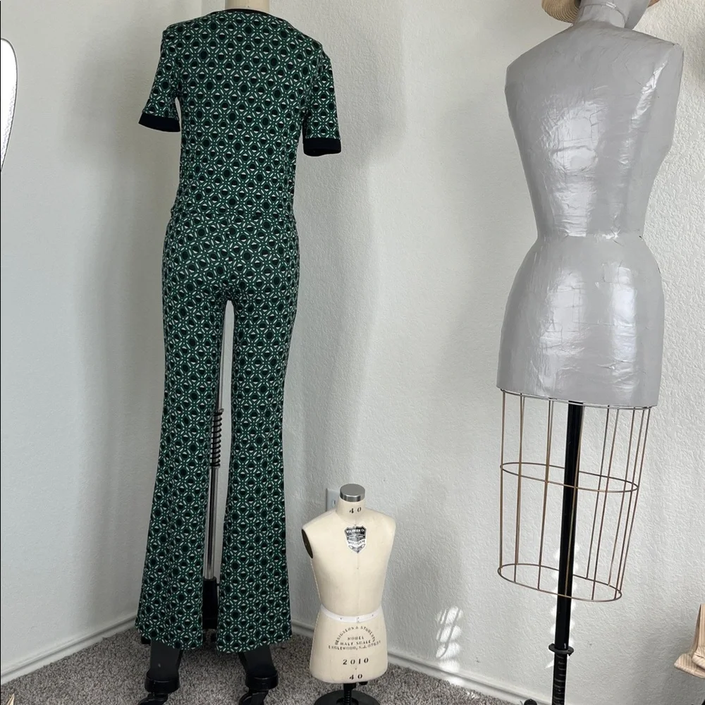 Zara Jacquard Geometric Print 70s Trousers Set Knit Top Outfit - Picture 7 of 11